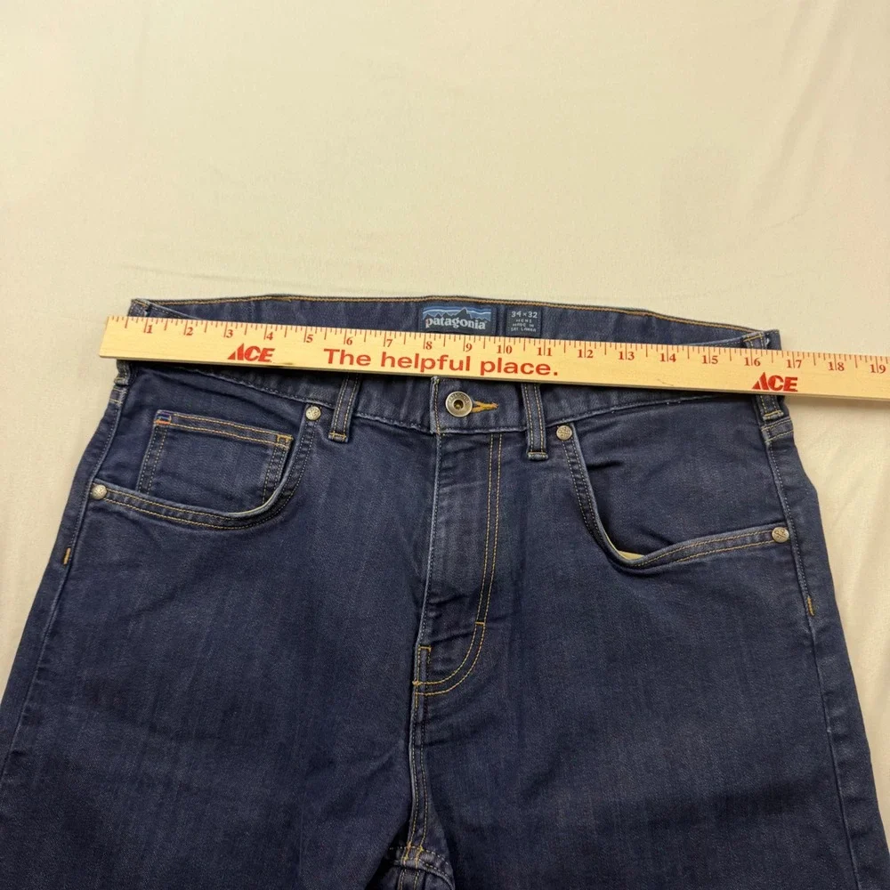 Patagonia Jeans Mens 34x30 Blue Straight Stretch Organic Cotton STY56025